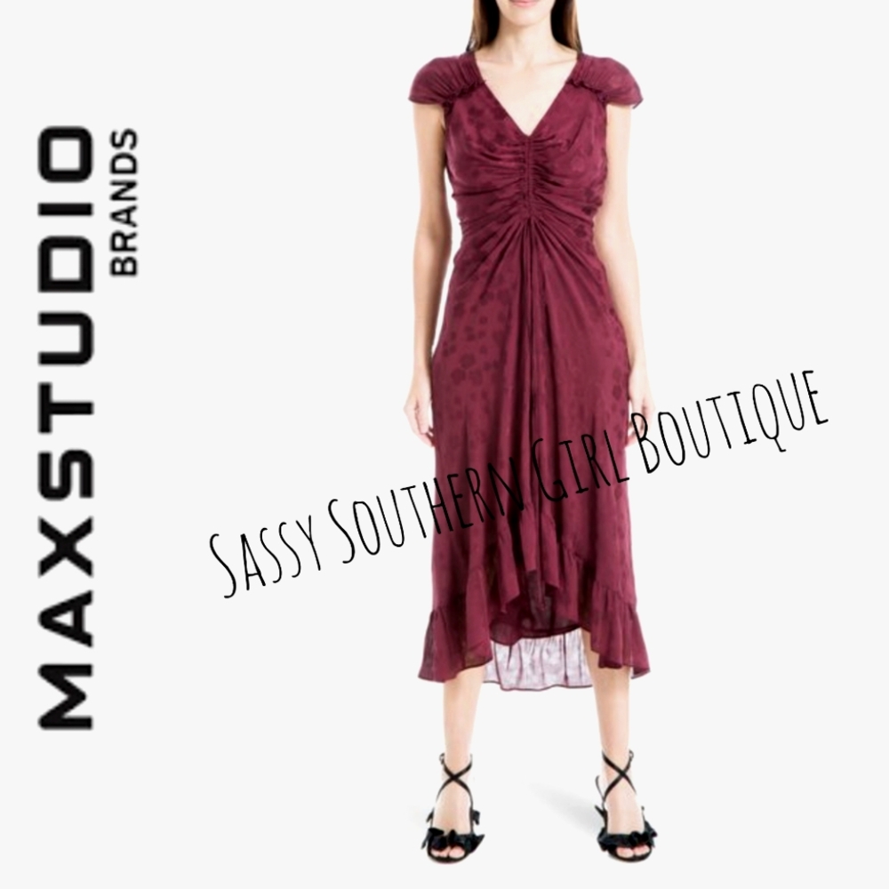🆕⭐ Max Studio Raspberry Midi Dress - Picture 2 of 11